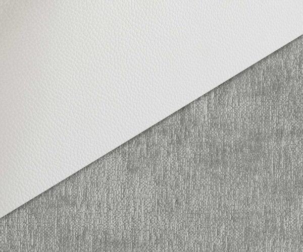 Jedálenská stolička Clea-Flex mix materiálov pravá koža biela strieborná sivá konzolová podnož plochá biela - Image 3