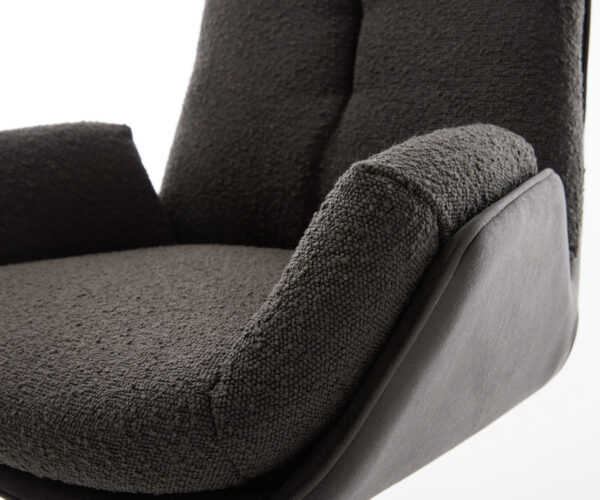 Jedálenská stolička Clea-Flex mix materiálov čierna podnož titánová 360° otočná hojdačka - Image 4