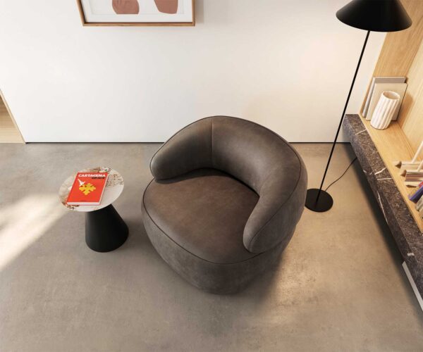 Lounge jedálenská stolička Nova 88x88 cm mikrovlákno taupe vintage - Image 2
