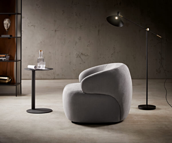 Lounge Jedálenská stolička Nova 88x88 cm z mikrovlákna sivá - Image 2