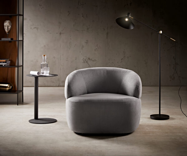 Lounge Jedálenská stolička Nova 88x88 cm z mikrovlákna sivá - Image 4