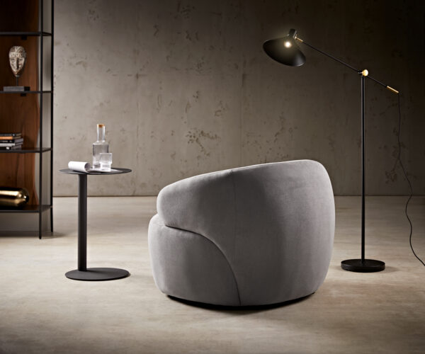 Lounge Jedálenská stolička Nova 88x88 cm z mikrovlákna sivá - Image 5