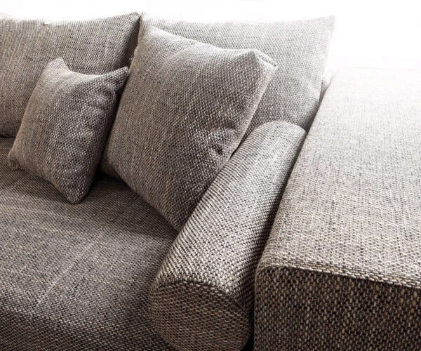 Veľká pohovka XXL Marbeya 290x110 cm svetlosivá s funkciou pouf - Image 5