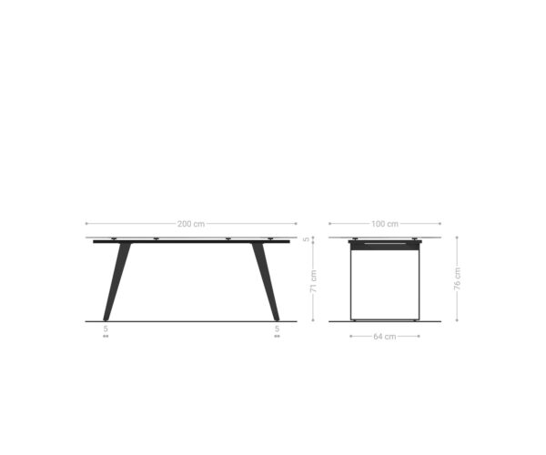 Jedálenský stôl Edge ovál 200x100 keramický Laminam® Emperador Extra Lucidato tmavohnedý nerezový štvorec - Image 7