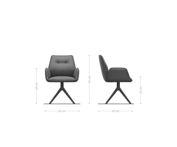 Zoa-Flex jedálenská stolička mix materiálov béžová krížová podnož široká hojdacia čierna otočná o 360° - Image 6