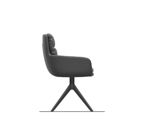 Abelia-Flex jedálenská stolička s podrúčkami mix materiálov béžová krížová podnož široká hojdacia biela otočná o 360° - Image 8