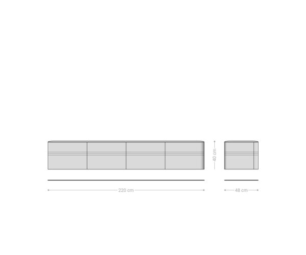 Nástenný TV stolík Nagaru 220 cm Acacia Aura 4 dvierka - Image 8