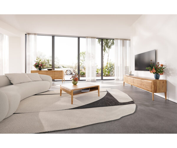 Simcha TV stolík 220 cm prírodná akácia 4 dvierka 2 zásuvky - Image 7