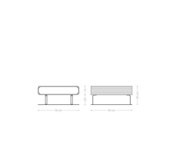 Konferenčný stolík Anaya 90x90 cm prírodná akácia 1 priehradka podstavec v tvare L nerezová oceľ - Image 7