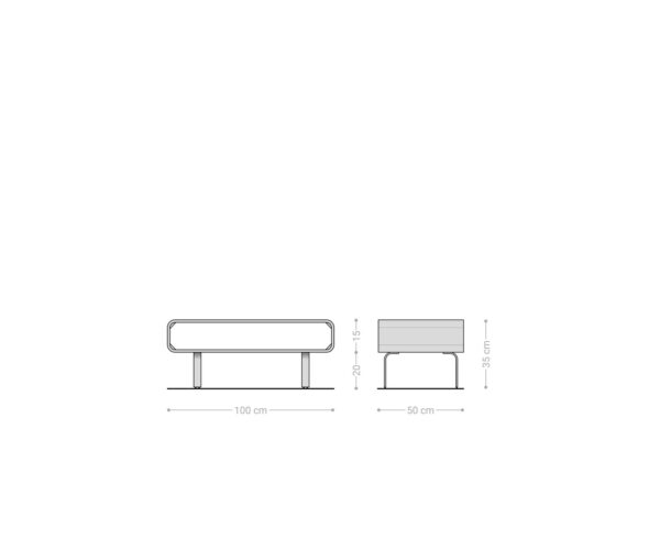 Konferenčný stolík Anaya 100x50 cm prírodná akácia 1 priehradka podstavec v tvare L nerezová oceľ - Image 6