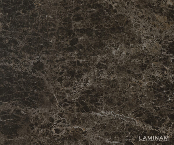 Jedálenský stôl Edge Boot 240x120 keramický Laminam® Emperador Extra Lucidato tmavohnedý Troa Titanium Base - Image 3