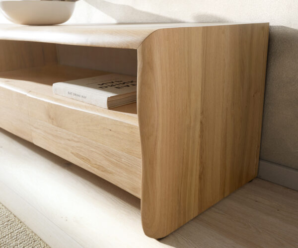 TV stolík Edge 190 cm prírodný dub 4 zásuvky - Image 4