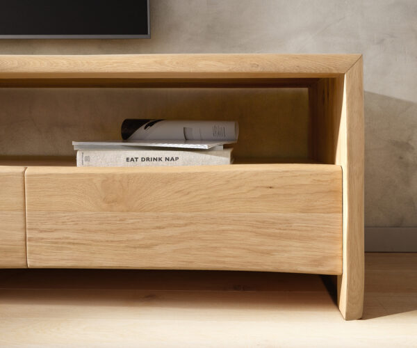 TV stolík Edge 190 cm prírodný dub 4 zásuvky - Image 7