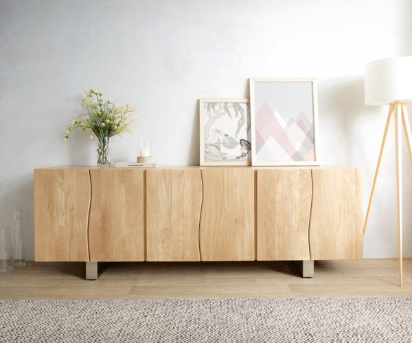 Príborník Edge 220 cm prírodný dub 6 dvierok - Image 2