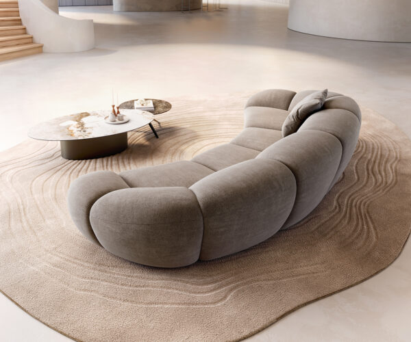 Veľká pohovka Lunna 360x175 cm bouclé taupe 2 vankúše - Image 5