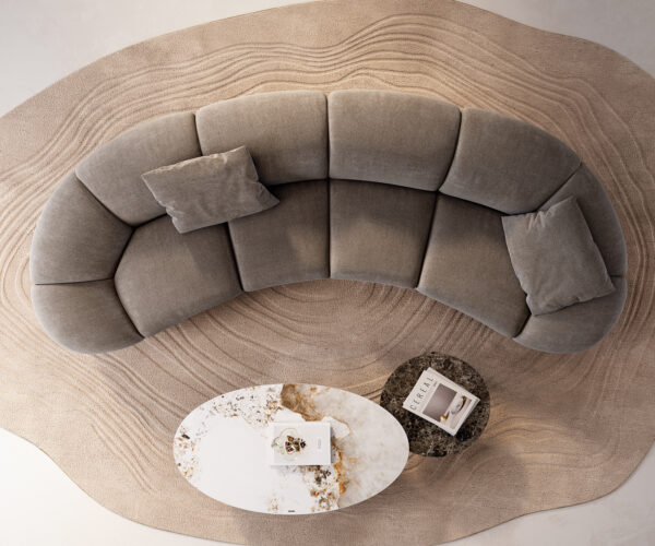 Veľká pohovka Lunna 360x175 cm bouclé taupe 2 vankúše - Image 8