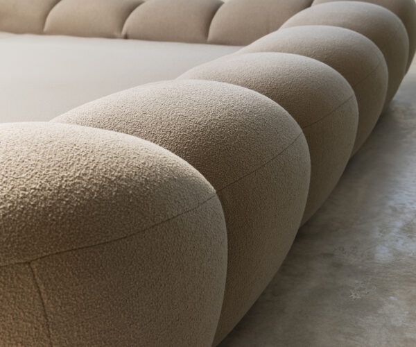 Čalúnená posteľ Perlla 180x200 cm bouclé taupe - Image 7