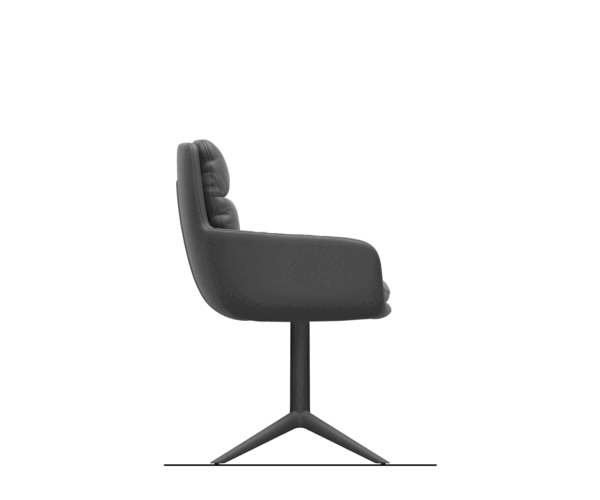 Abelia-Flex jedálenská stolička s podrúčkami mix materiálov béžová podnož biela 360° funkcia otáčania hojdania - Image 8