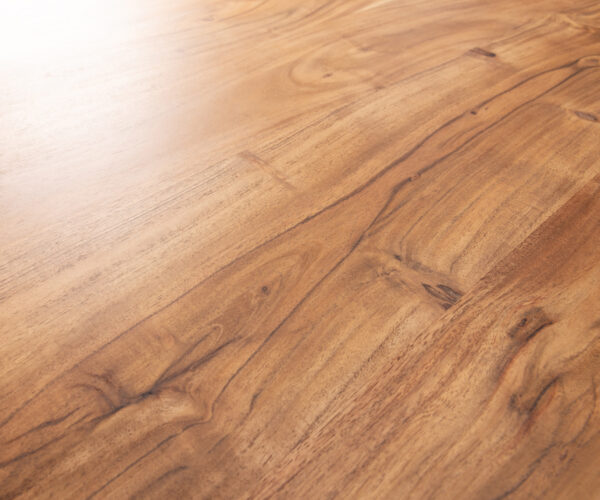 Hranatý jedálenský stôl 200x100 XL Prírodná akácia Troa Brúsená nerezová oceľ Nepravidelné hrany - Image 3