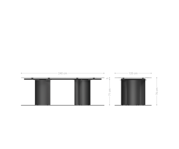 Jedálenský stôl Edge boot 240x120 reliéfne sklo perleťový 3D dizajn Troa kovová podnož biela - Image 6
