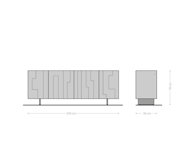 Taká 200 cm kovovo zlatá 4-dverová akrylová základňa - Image 6