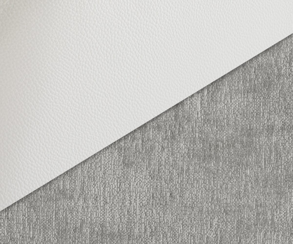 Abelia-Flex jedálenská stolička s podrúčkami mix materiálov pravá koža biela strieborná sivá krížová podnož široká biela 360° funkcia otáčania hojdania - Image 3