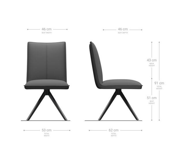 Otočná stolička Lelio-Flex zamatová sivá krížový rám krížový rám štvorcový zlatý otočný o 180° - Image 6