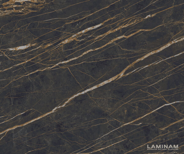 Hrana jedálenského stola 300x100 Keramický Laminam®Noir Desir Hnedý stĺpik Nerezová oceľ Grafit - Image 3