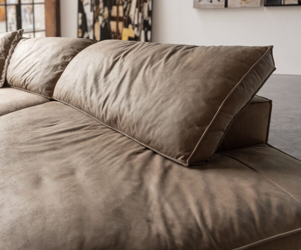 Veľká pohovka Snoosh 400x150 cm mikrovlákno bahno vintage recamiere pravá - Image 5