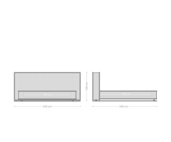 Čalúnený rám postele Filikos 180x200 cm šenil antracit - Image 8