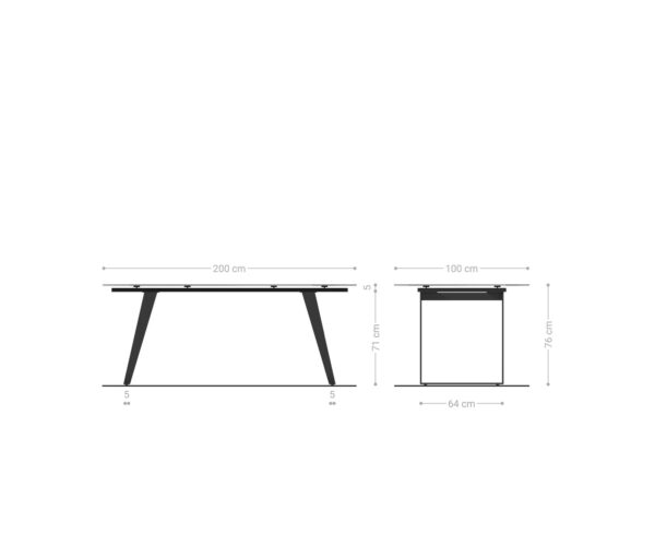 Jedálenský stôl Edge 200x100 keramický Laminam® Onice Oro ?nerezový uhlový - Image 7