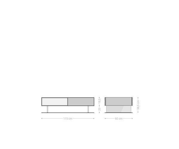 Konferenčný stolík New Live-Edge 115x60 cm prírodná akácia 2 zásuvky 1 priehradka podstavec plávajúci kov čierny - Image 6