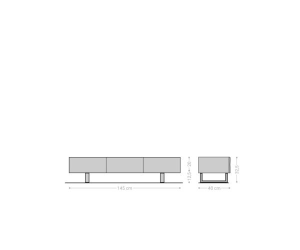 Nízka doska New Live-Edge 145 cm prírodná akácia 3 dvierka behúň brúsená nerezová oceľ - Image 7