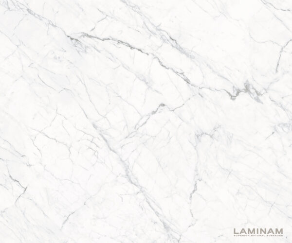Hranatý jedálenský stôl 300x100 keramický Laminam®Statuarietto biely Estelar okrúhly kovový biely - Image 3