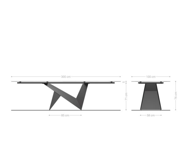 Hrana jedálenského stola 300x100 keramická Calacatta Luxe bielo-zlato-šedá Origami metalická zlatá - Image 8