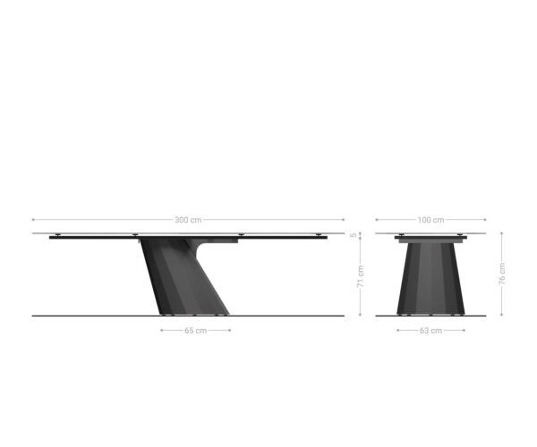 Jedálenský stôl Edge 300x100 keramika Laminam® Onice Oro Parabel metalická zlatá - Image 9