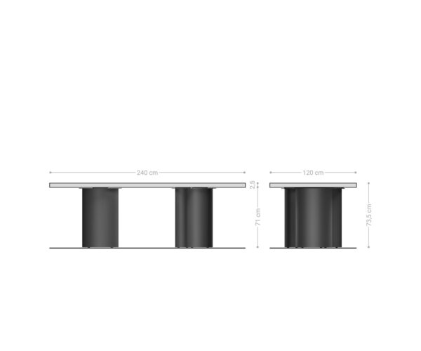 Jedálenský stôl Edge Boot 240x120 prírodný dub Troa kovový čierny švajčiarsky okraj - Image 6