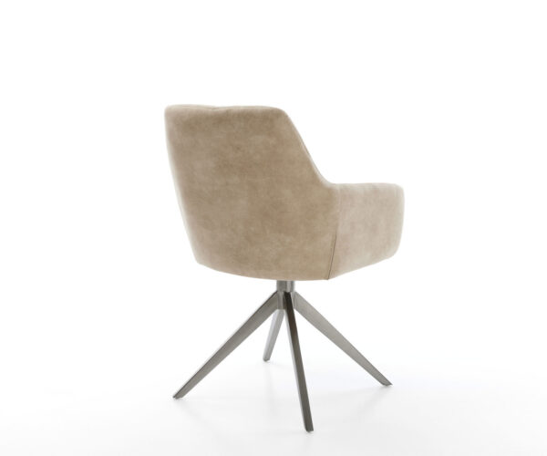 Otočné kreslo Pejo-Flex Mikrovlákno béžové Vintage Cross Frame Wide Graphite 360° funkcia hojdania Vreckové pružinové jadro - Image 5