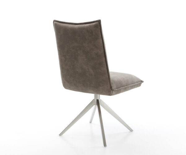 Otočné kreslo Lelio-Flex Mikrovlákno Taupe Vintage Cross Frame Wide Stainless Steel 360° Swivel Rocking function Vreckové pružinové jadro - Image 5