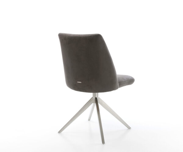Otočná stolička Elso-Flex Mikrovlákno Antracit Vintage Krížový rám Široký nerezový rám 360° Funkcia otáčania Vreckové pružinové jadro - Image 5