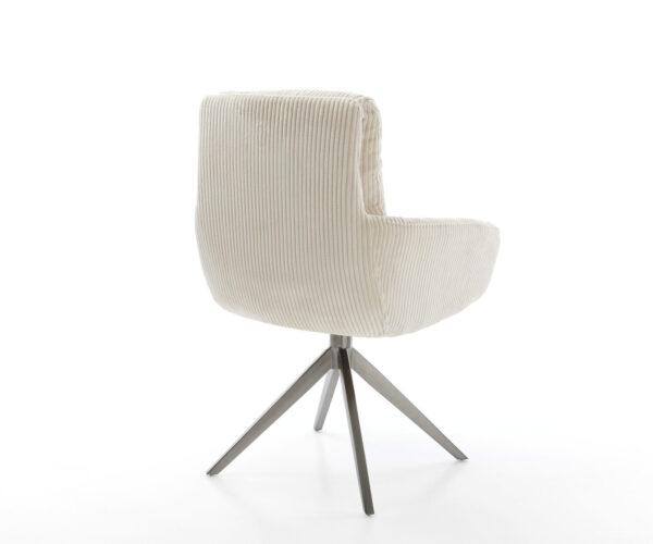 Otočná stolička Abelia-Flex s podrúčkami Cord Beige Cross Frame Wide Graphite 360° Swivel Swing Funkcia hojdania - Image 5