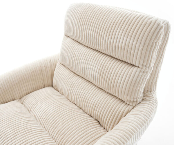 Otočná stolička Abelia-Flex s podrúčkami Cord Beige Cross Frame Wide Graphite 360° Swivel Swing Funkcia hojdania - Image 4