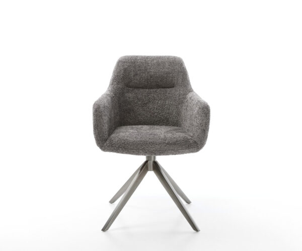 Otočné kreslo Pejo-Flex Bouclé Grey Krížový rám široký Grafitový 360° otočný Hojdacia funkcia Vreckové pružinové jadro - Image 2