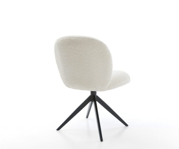 Otočná stolička Nube-Flex Bouclé Biely krížový rám široký čierny 360° otočná funkcia otáčania Vreckové pružinové jadro - Image 5