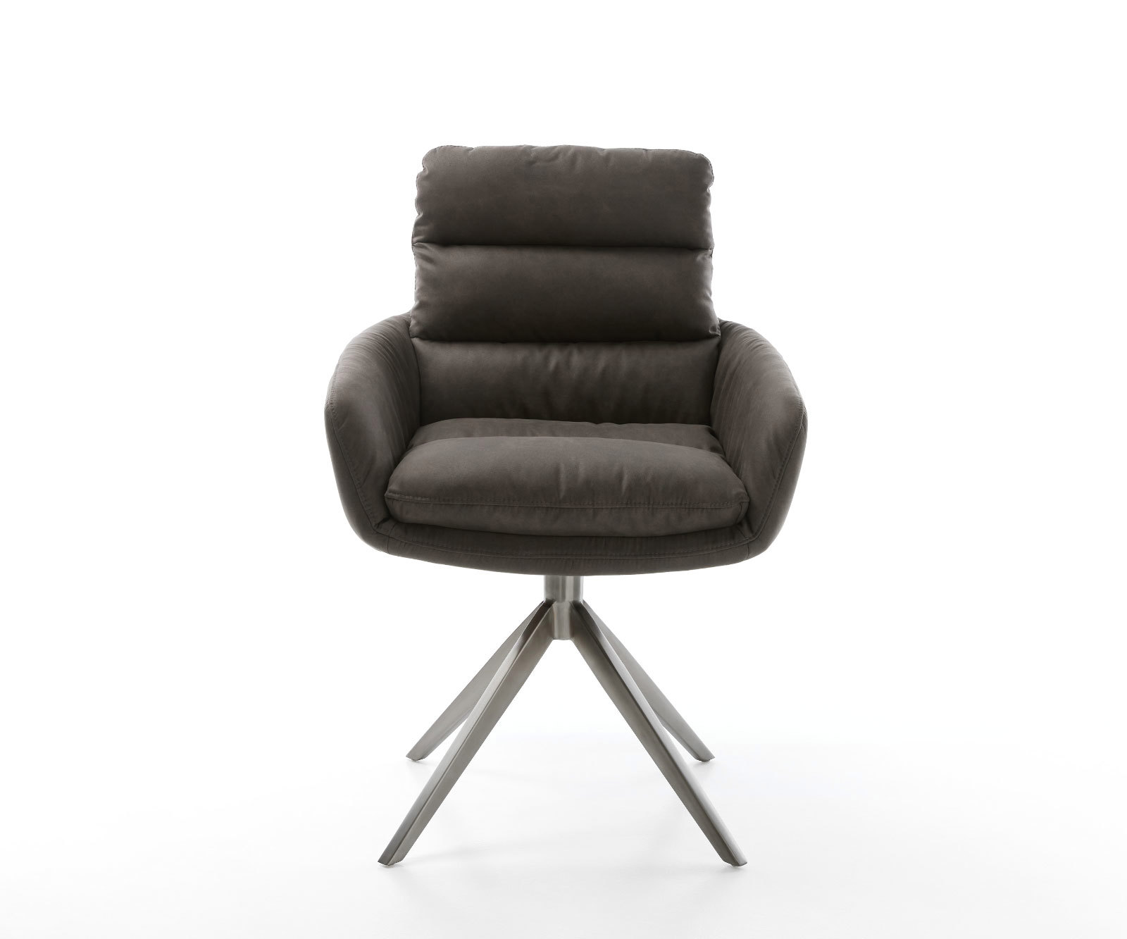 Jedálenská stolička Abelia-Flex s opierkami mikrovlákno antracit vintage krížová podstava široká grafitová otočná o 360° s hojdacou funkciou - Image 2