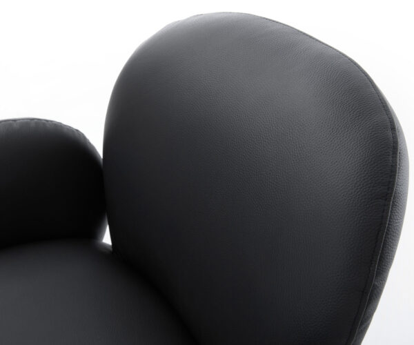 Otočná stolička Nube-Flex s podrúčkami Pravá koža Čierny krížový rám so širokou povrchovou úpravou Fancy Titánový povrch Otočná funkcia 360° Funkcia otáčania Vreckové pružinové jadro - Image 4