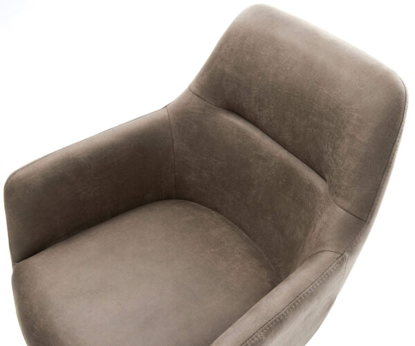 Otočné kreslo Pejo-Flex mikrovlákno taupe vintage základňa grafit 360° otočná funkcia hojdania jadro z vreckových pružín - Image 4