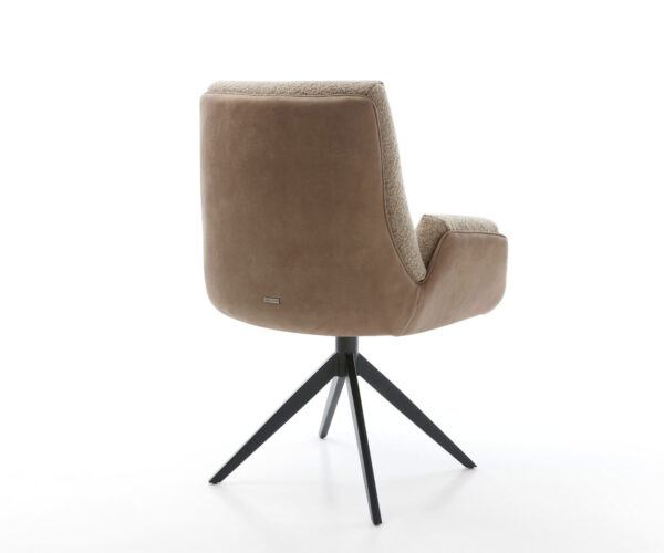 Otočná stolička Clea-Flex zmes materiálov blatový krížový rám široký čierny 360° funkcia hojdania - Image 5