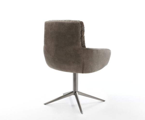 Otočné kreslo Abelia-Flex s podrúčkami z mikrovlákna taupe vintage grafitová základňa funkcia hojdania 360°. - Image 5