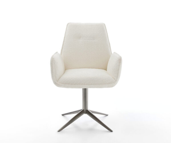 Otočné kreslo Zoa-Flex Bouclé White Grafitová základňa 360° otočná funkcia Swivel Vreckové pružinové jadro - Image 2